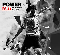 极品PS动作－低多边形爆散(含图文教程)：Power Art Photoshop Action